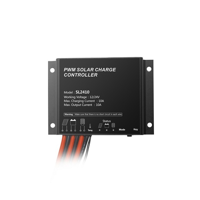 PHASING OUT SOLAR CHARGE CONTROLLER 12/24V 10A IP68 DAY/NIGHT OPERATION AND TIMER
