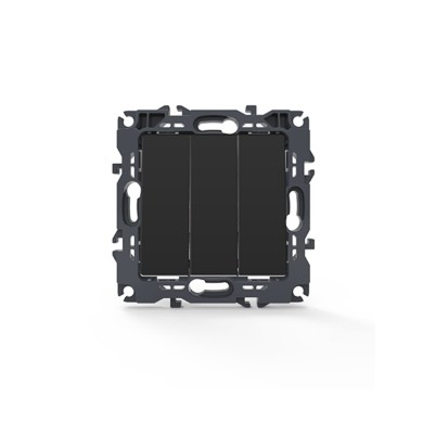 PRIME 3 GANG 1 WAY SWITCH WITH SCREWS 1+1+1P 10AX 250VAC IP20 MATT ANTHRACITE