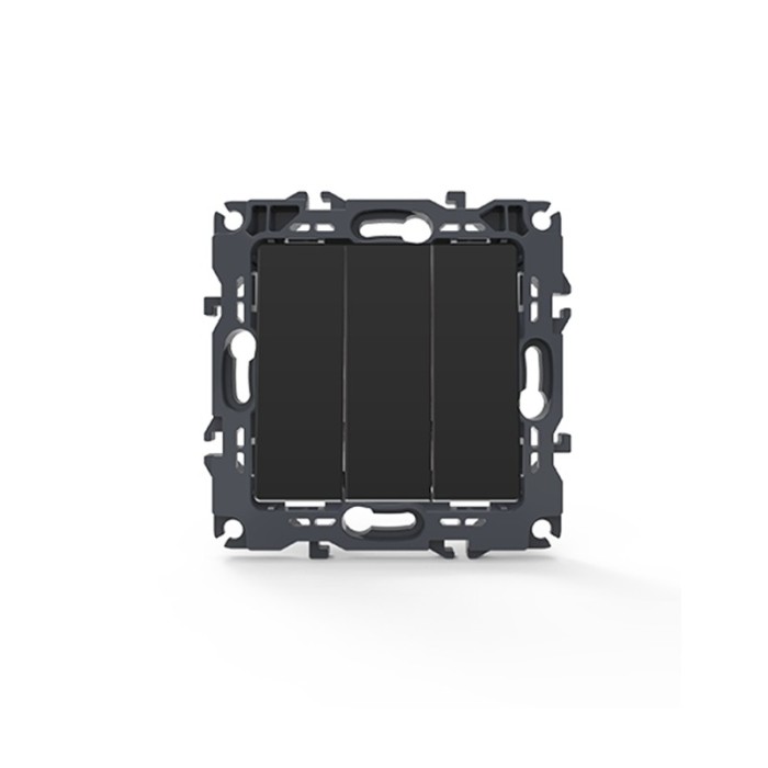 PRIME 3 GANG 1 WAY SWITCH WITH SCREWS 1+1+1P 10AX 250VAC IP20 MATT ANTHRACITE