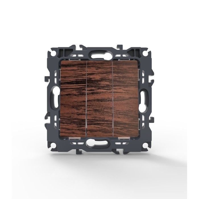 PRIME 3 GANG 1 WAY SWITCH WITH SCREWS 1+1+1P 10AX 250VAC IP20 WOOD