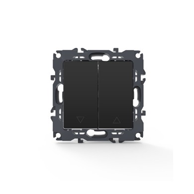 PRIME 2 GANG SHUTTER SWITCH SCREWLESS 1-1P 10AX 250VAC IP20 MATT ANTHRACITE