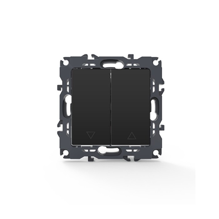 PRIME 2 GANG SHUTTER SWITCH SCREWLESS 1-1P 10AX 250VAC IP20 MATT ANTHRACITE