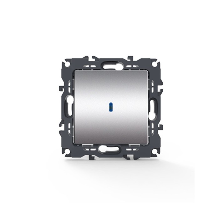 PRIME 1 GANG 2 WAY SWITCH & LED CONTROL LAMP (ON-ON) SCREWLESS 1P 10AX 250VAC IP20 MATT ALUMINUM