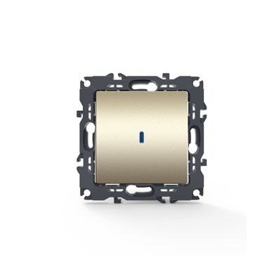 PRIME 1 GANG 2 WAY SWITCH & LED CONTROL LAMP (ON-ON) SCREWLESS 1P 10AX 250VAC IP20 MATT CHAMPAGNE