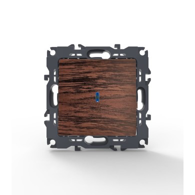 PRIME 1 GANG 2 WAY SWITCH & LED CONTROL LAMP (ON-ON) SCREWLESS 1P 10AX 250VAC IP20 WOOD