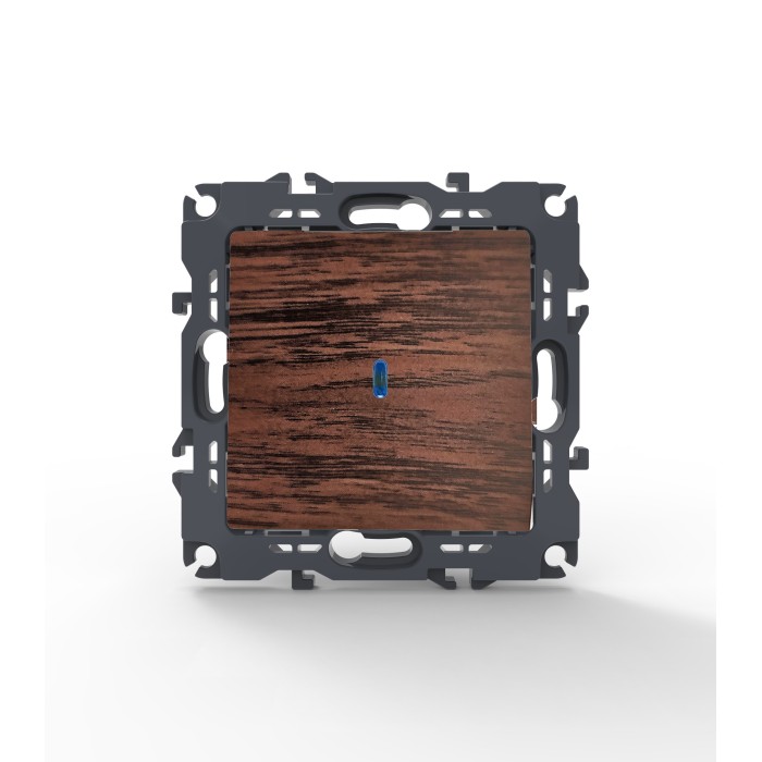 PRIME 1 GANG 2 WAY SWITCH & LED CONTROL LAMP (ON-ON) SCREWLESS 1P 10AX 250VAC IP20 WOOD