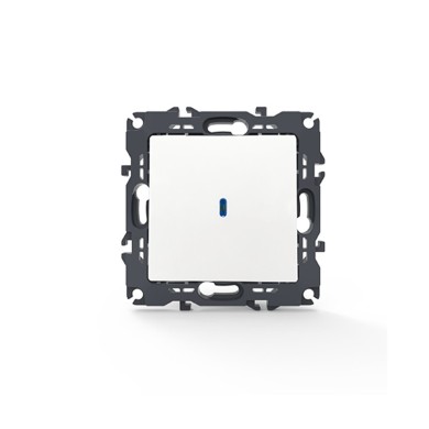 PRIME 1 GANG 2 WAY SWITCH & LED LOCATOR LAMP (ON-OFF) SCREWLESS 1P 10AX 250VAC IP20 WHITE