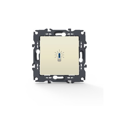 PRIME 1 GANG PUSH BUTTON & LED LAMP SCREWLESS 1P 10A 250VAC IP20 IVORY