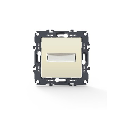 PRIME 1 GANG PUSH BUTTON & NAMEPLATE LED LAMP (12VAC) SCREWLESS 1P 10A 250VAC IP20 IVORY