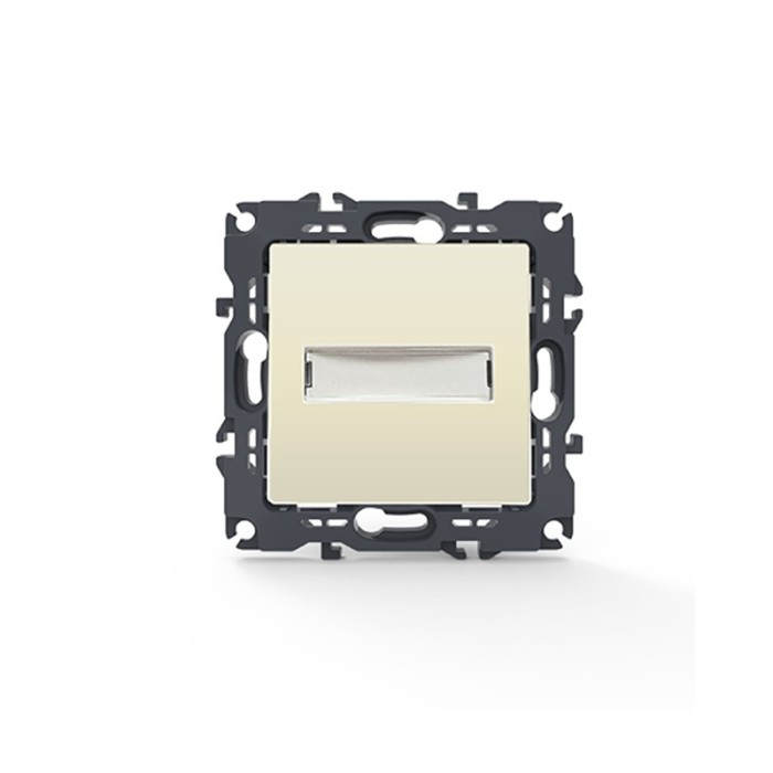 PRIME 1 GANG PUSH BUTTON & NAMEPLATE LED LAMP (12VAC) SCREWLESS 1P 10A 250VAC IP20 IVORY