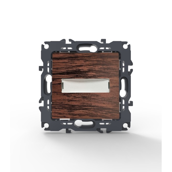 PRIME 1 GANG PUSH BUTTON & NAMEPLATE LED LAMP (12VAC) SCREWLESS 1P 10A 250VAC IP20 WOOD