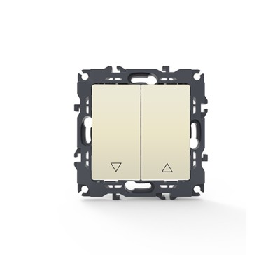 PRIME 2 GANG PUSH BUTTON SHUTTER SWITCH SCREWLESS 1-1P 10AX 250VAC IP20 IVORY