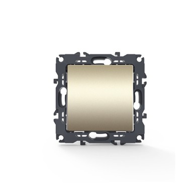 PRIME 1 GANG PUSH BUTTON SWITCH SCREWLESS 1P 10AX 250VAC IP20 MATT CHAMPAGNE