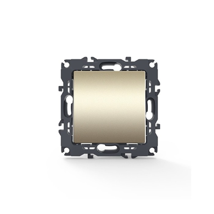 PRIME 1 GANG PUSH BUTTON SWITCH SCREWLESS 1P 10AX 250VAC IP20 MATT CHAMPAGNE