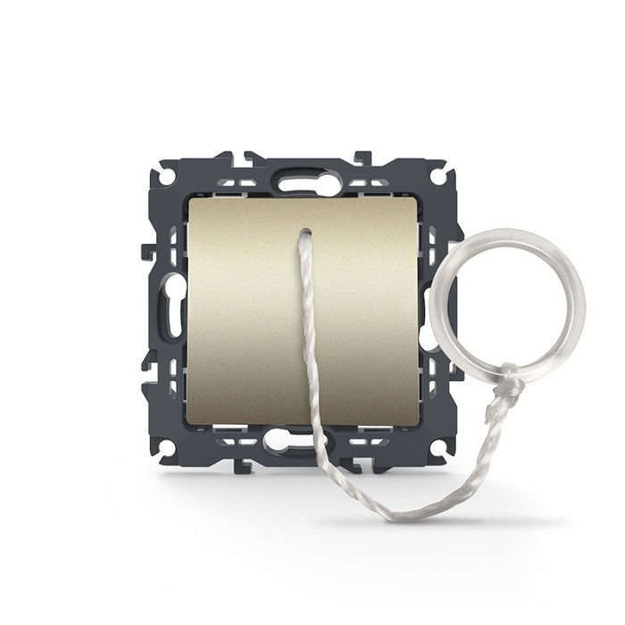 PRIME PUSH BUTTON CORD SWITCH SCREWLESS 1P 10A 250VAC IP20 CHAMPAGNE