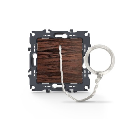 PRIME PUSH BUTTON CORD SWITCH SCREWLESS 1P 10A 250VAC IP20 WOOD