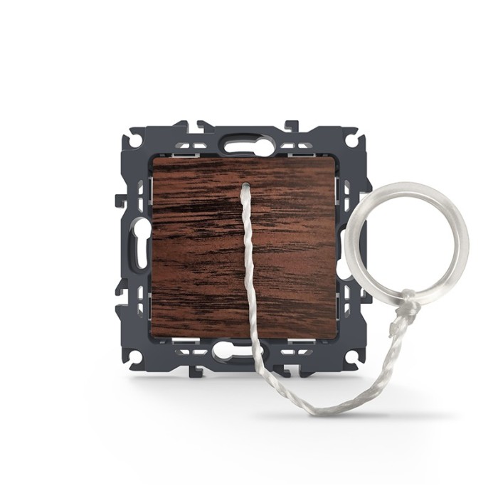 PRIME PUSH BUTTON CORD SWITCH SCREWLESS 1P 10A 250VAC IP20 WOOD