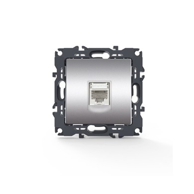 PRIME TELEPHONE SOCKET 1xRJ11 CAT3 IP20 MATT ALUMINUM