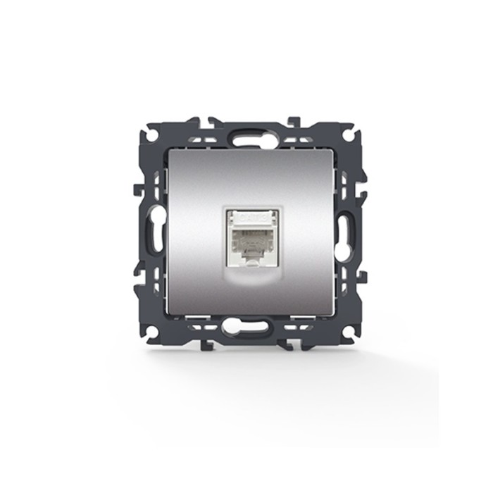 PRIME TELEPHONE SOCKET 1xRJ11 CAT3 IP20 MATT ALUMINUM