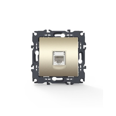 PRIME TELEPHONE SOCKET 1xRJ11 CAT3 IP20 MATT CHAMPAGNE