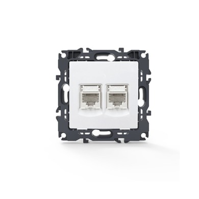 PRIME TELEPHONE SOCKET 2xRJ11 CAT3 IP20 WHITE