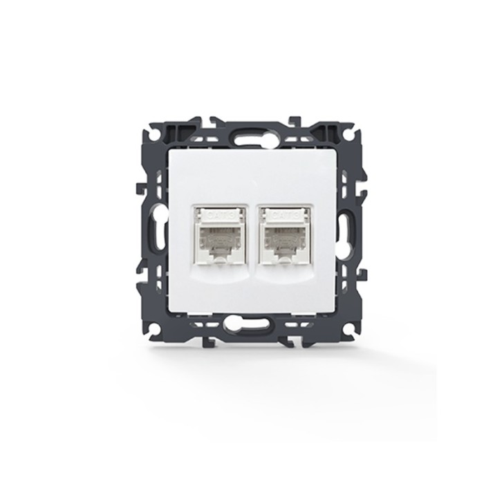 PRIME TELEPHONE SOCKET 2xRJ11 CAT3 IP20 WHITE