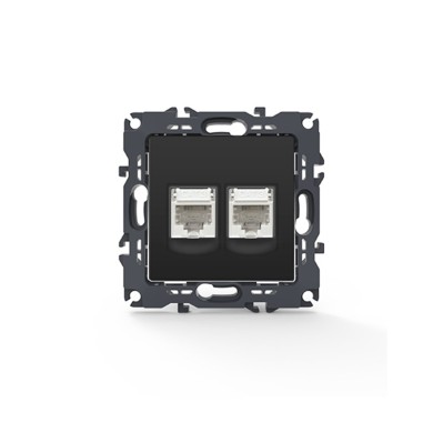 PRIME ΠΡΙΖΑ ΤΗΛΕΦΩΝΟΥ MAT ΑΝΘΡΑΚΙ ΜΕ ΒΥΣΜΑ 2XRJ11 CAT3 IP20 