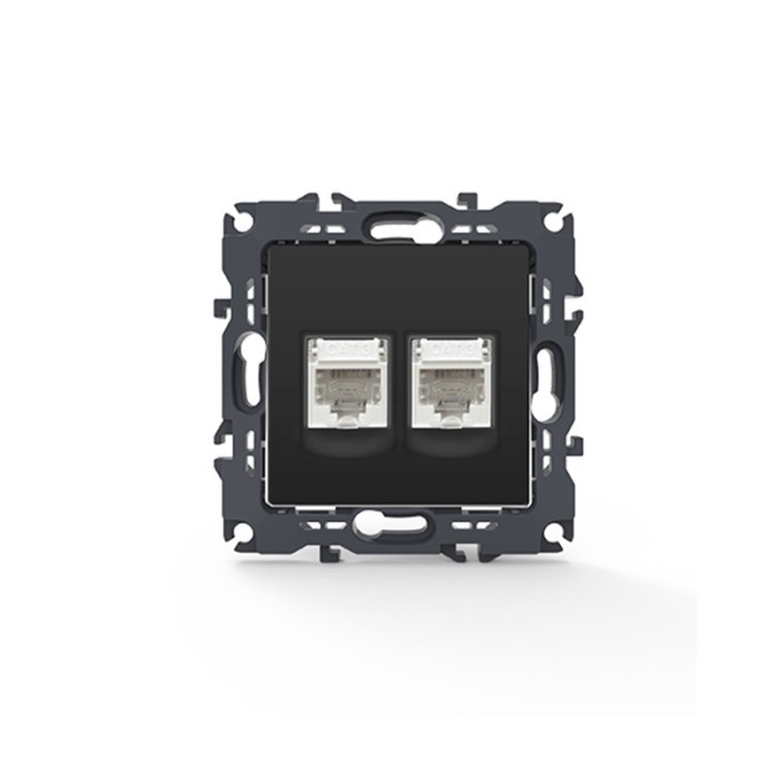 PRIME TELEPHONE SOCKET 2xRJ11 CAT3 IP20 MATT ANTHRACITE
