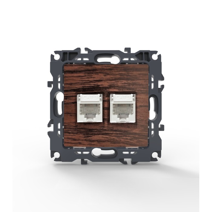 PRIME TELEPHONE SOCKET 2xRJ11 CAT3 IP20 WOOD