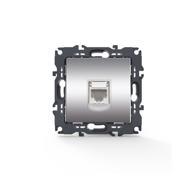 PRIME ΠΡΙΖΑ ΔΙΚΤΥΟΥ MAT ΑΛΟΥΜΙΝΙΟ ΜΕ ΒΥΣΜΑ 1XRJ45 CAT6 UTP IP20