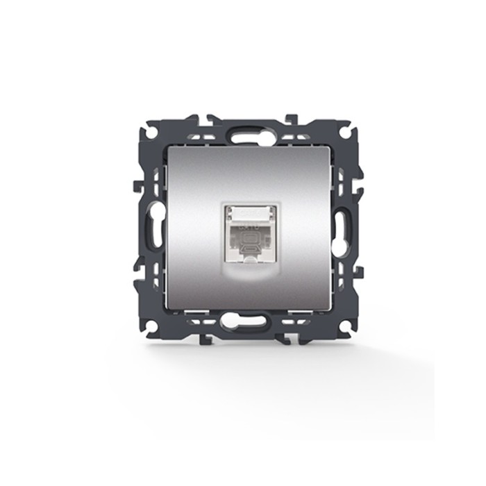 PRIME LAN SOCKET 1xRJ45 CAT6 UTP IP20 MATT ALUMINUM