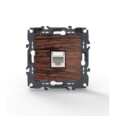 PRIME ΠΡΙΖΑ ΔΙΚΤΥΟΥ ΧΡΩΜΑ ΞΥΛΟΥ ΜΕ ΒΥΣΜΑ 1XRJ45 CAT6 UTP IP20