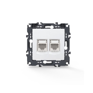 PRIME LAN SOCKET 2xRJ45 CAT6 UTP IP20 WHITE