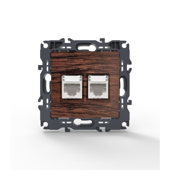 PRIME LAN SOCKET 2xRJ45 CAT6 UTP IP20 WOOD