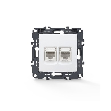 PRIME ΠΡΙΖΑ ΤΗΛΕΦΩΝΟΥ ΜΕ ΒΥΣΜΑ 1XRJ11 CAT3 IP20 & ΠΡΙΖΑ ΔΙΚΤΥΟΥ ΛΕΥΚΗ ΜΕ ΒΥΣΜΑ 1XRJ45 CAT6 UTP IP20