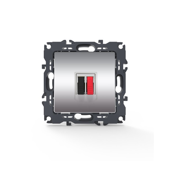 PRIME SINGLE AUDIO SOCKET SCREWLESS 36-230VAC IP20 MATT ALUMINUM