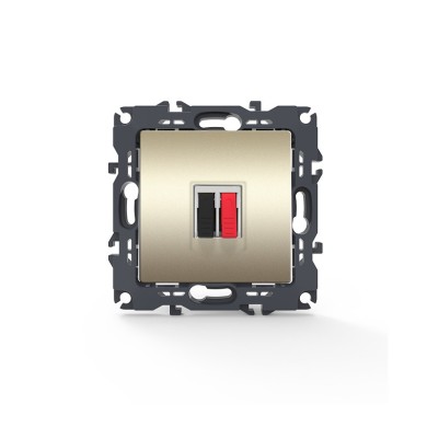 PRIME SINGLE AUDIO SOCKET SCREWLESS 36-230VAC IP20 MATT CHAMPAGNE