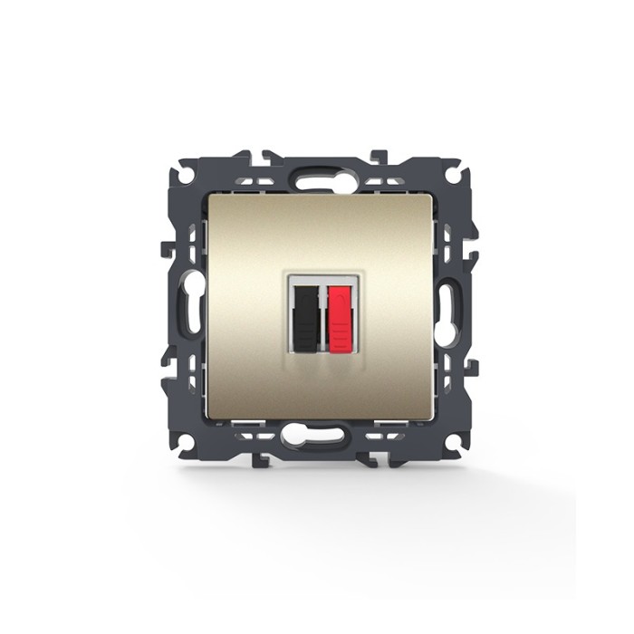 PRIME SINGLE AUDIO SOCKET SCREWLESS 36-230VAC IP20 MATT CHAMPAGNE