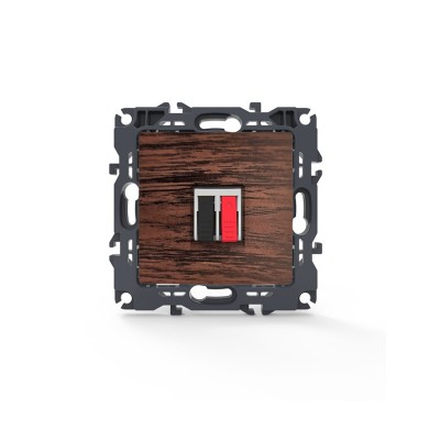 PRIME SINGLE AUDIO SOCKET SCREWLESS 36-230VAC IP20 WOOD