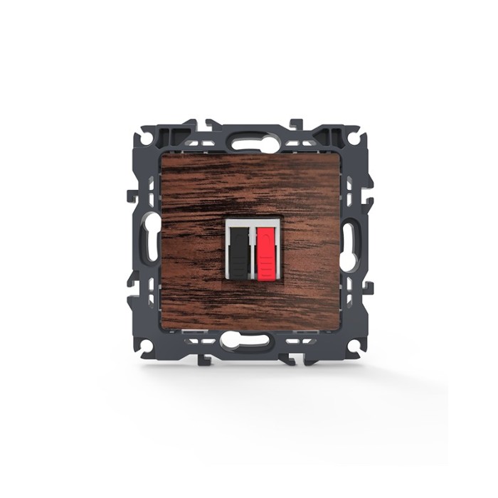 PRIME SINGLE AUDIO SOCKET SCREWLESS 36-230VAC IP20 WOOD