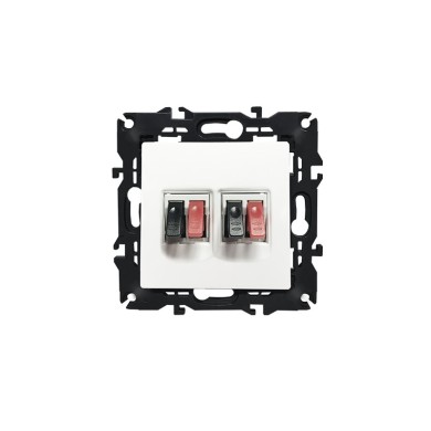 PRIME DOUBLE AUDIO SOCKET SCREWLESS 36-230VAC IP20 WHITE