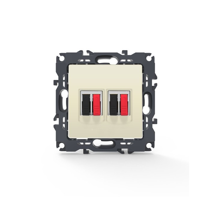 PRIME DOUBLE AUDIO SOCKET SCREWLESS 36-230VAC IP20 IVORY