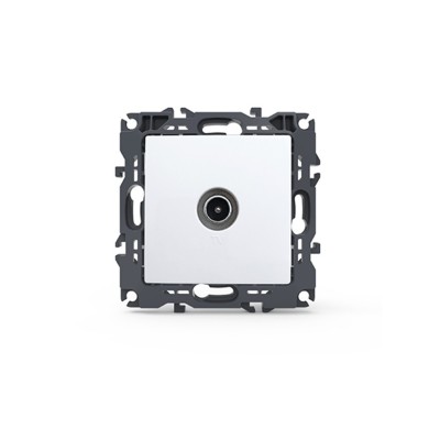 PRIME TV SOCKET END-LINE MALE CONNECTOR & SURGE PROTECTION IP20 WHITE