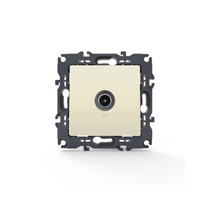 PRIME TV SOCKET END-LINE MALE CONNECTOR & SURGE PROTECTION IP20 IVORY