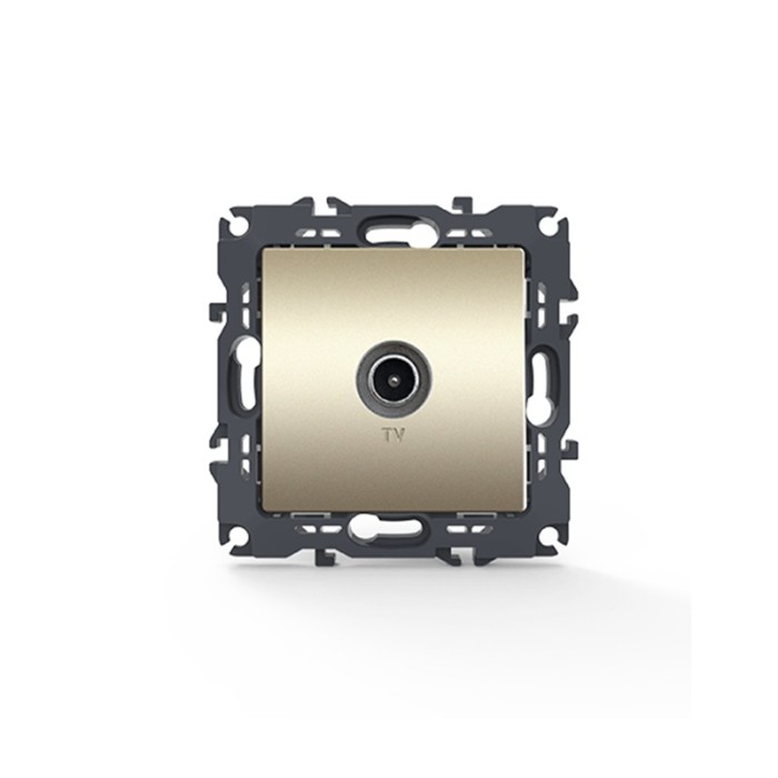 PRIME TV SOCKET END-LINE MALE CONNECTOR & SURGE PROTECTION IP20 MATT CHAMPAGNE