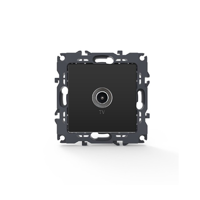 PRIME TV SOCKET END-LINE MALE CONNECTOR & SURGE PROTECTION IP20 MATT ANTHRACITE