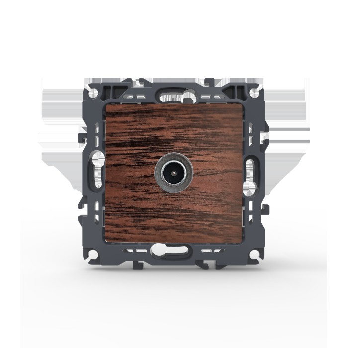 PRIME TV SOCKET END-LINE MALE CONNECTOR & SURGE PROTECTION IP20 WOOD