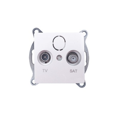 PRIME TV-SAT SOCKET END-LINE MALE & F CONNECTOR SURGE PROTECTION IP20 WHITE