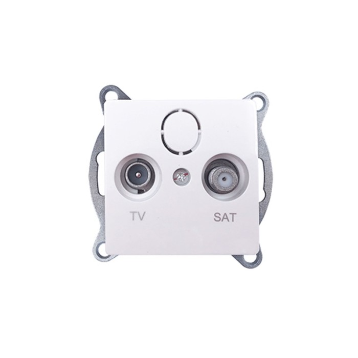 PRIME TV-SAT SOCKET END-LINE MALE & F CONNECTOR SURGE PROTECTION IP20 WHITE