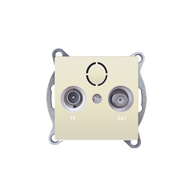 PRIME TV-SAT SOCKET END-LINE MALE & F CONNECTOR SURGE PROTECTION IP20 IVORY